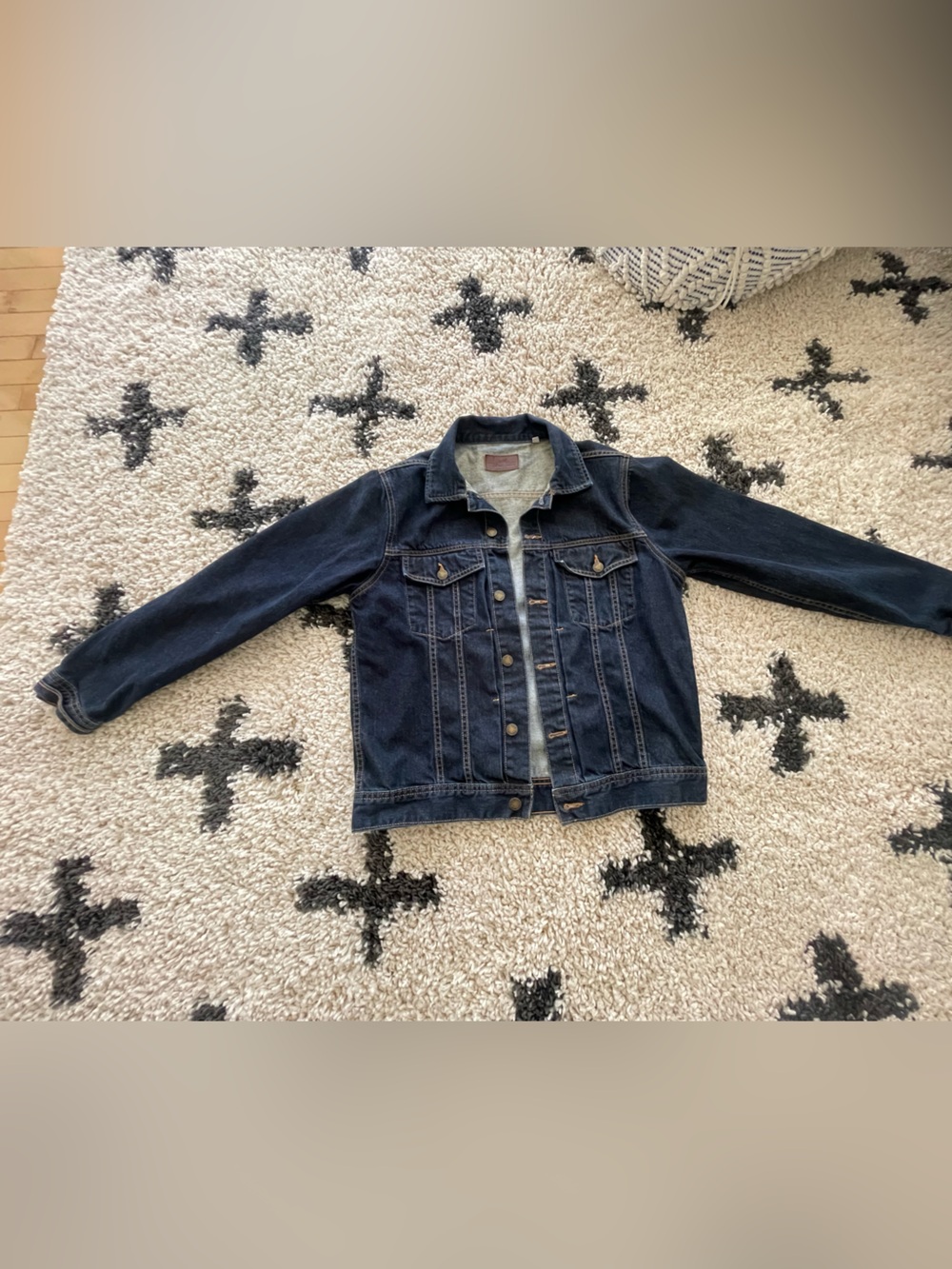 Johnston & Murphy Men's Dark Blue Denim Jacket - Classic Trucker Style